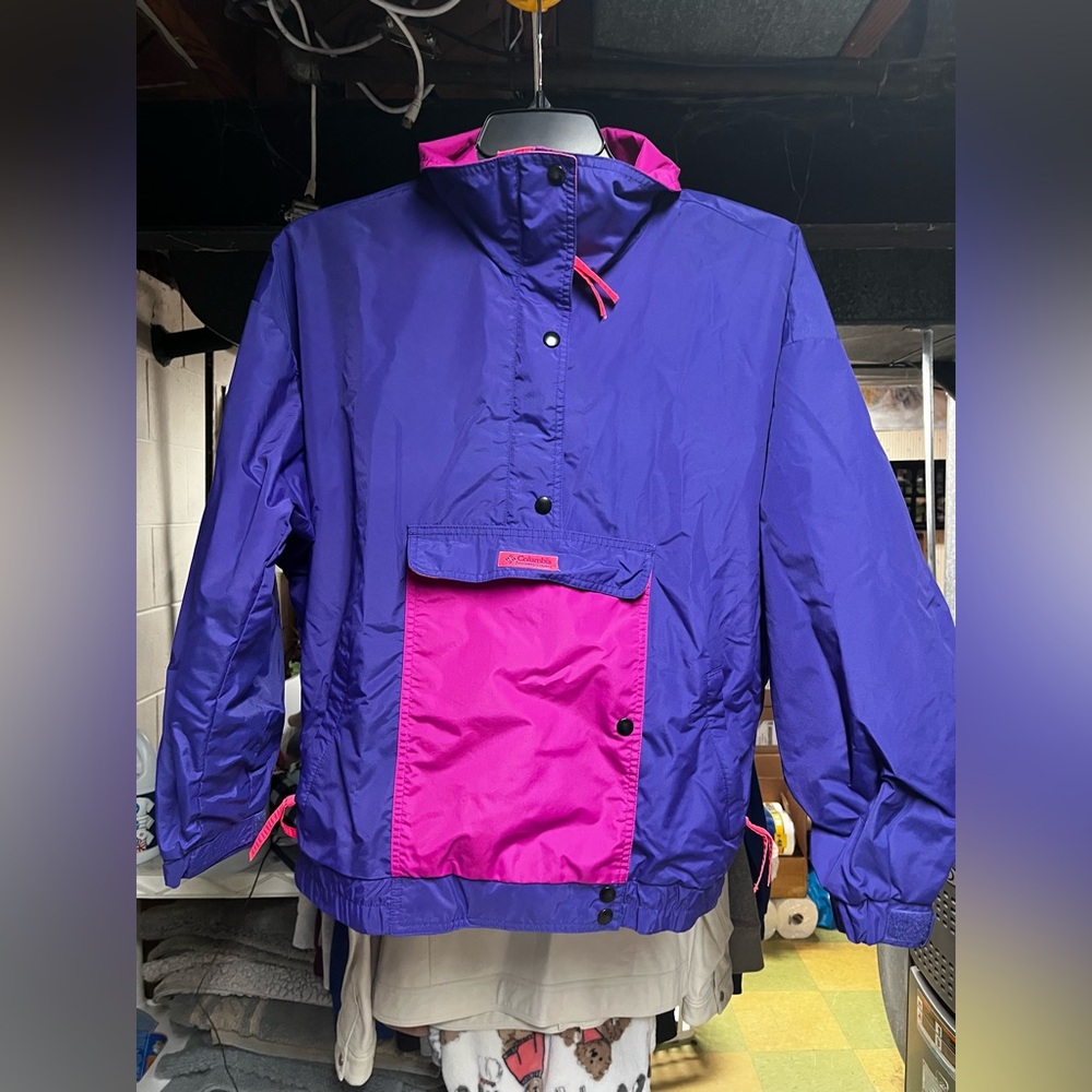 Vintage 90s Columbia Purple & Pink Windbreaker Size Large